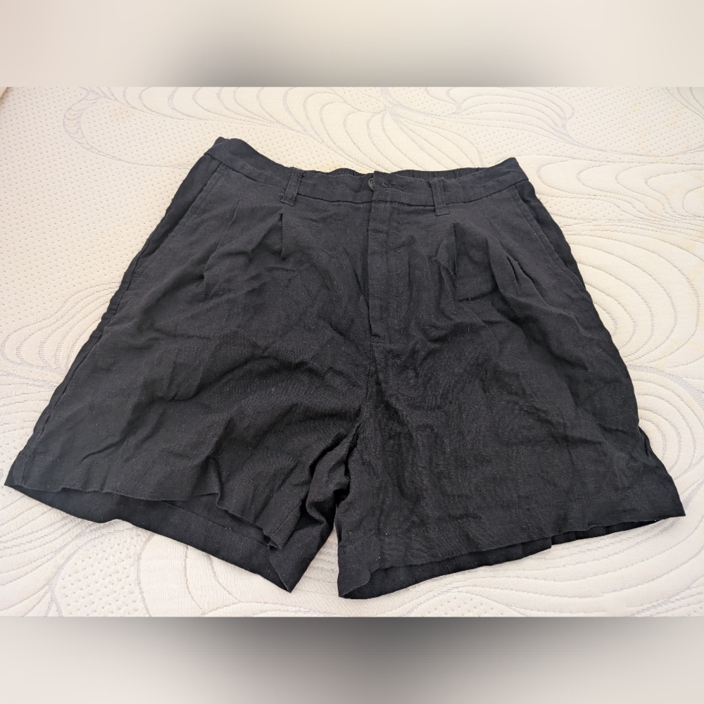 Gap linen high rise pleated shorts